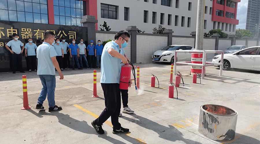 安全生產(chǎn)不松懈！金環(huán)電器開展消防應急救援演練