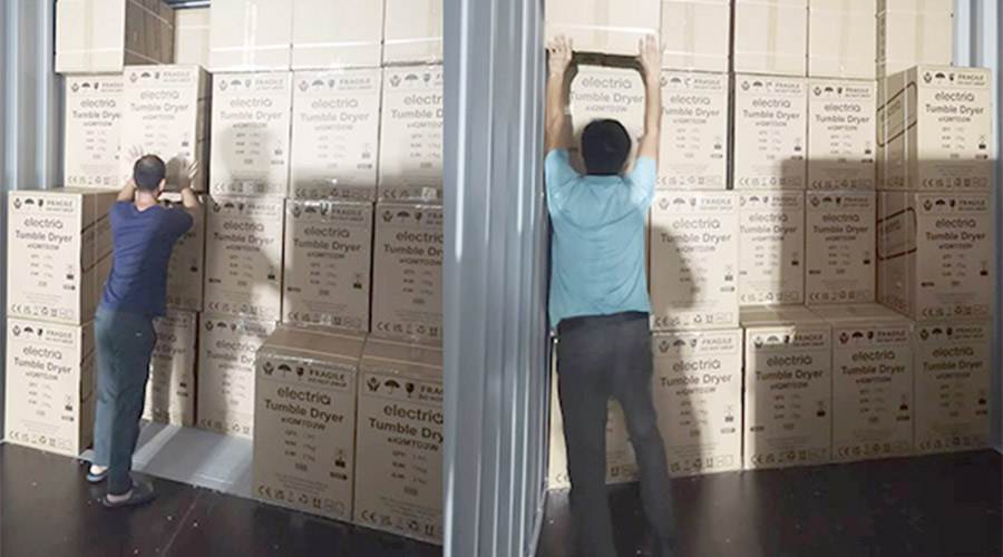 講效率！快速完成英國客戶Electriq衣物烘干機(jī)裝柜出貨任務(wù)