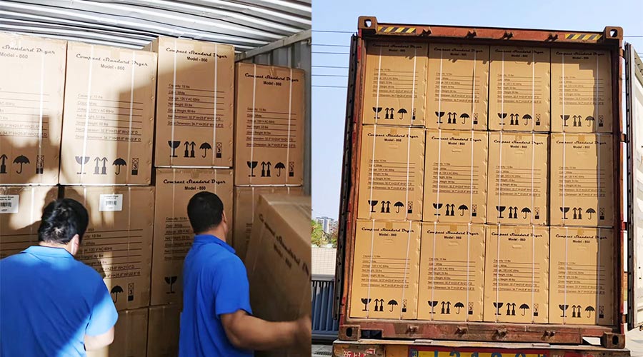 客戶(hù)Equator滾筒衣服烘干機(jī)快速裝柜完畢  蓄勢(shì)待發(fā)！