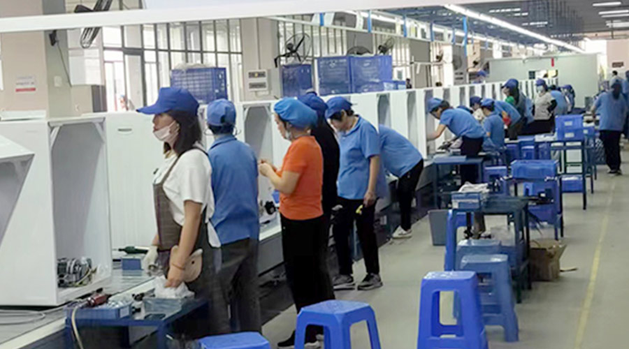 生產(chǎn)實況！金環(huán)電器開展客戶TCL滾筒衣服烘干機生產(chǎn)